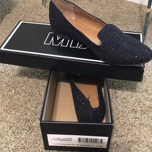 NWT Mia black dazzled slip on loafers size 7